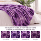 Exclusivo Mezcla Large 3D Fleece Throw Blanket for Couch, Tie-dye Purple