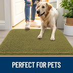 OLANLY Dog Door Mat for Muddy Paws 59x20, Super Absorbent Chenille Mud Mat