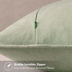 MIULEE Decorative Linen Pillow Covers 20x20 Inch Light Green Boho Farmhouse Neutral Spring Couch Throw Pillows for Bed Pack of 2 Accent Modern Pillowcase Summer Sofa Livingroom Home Decor