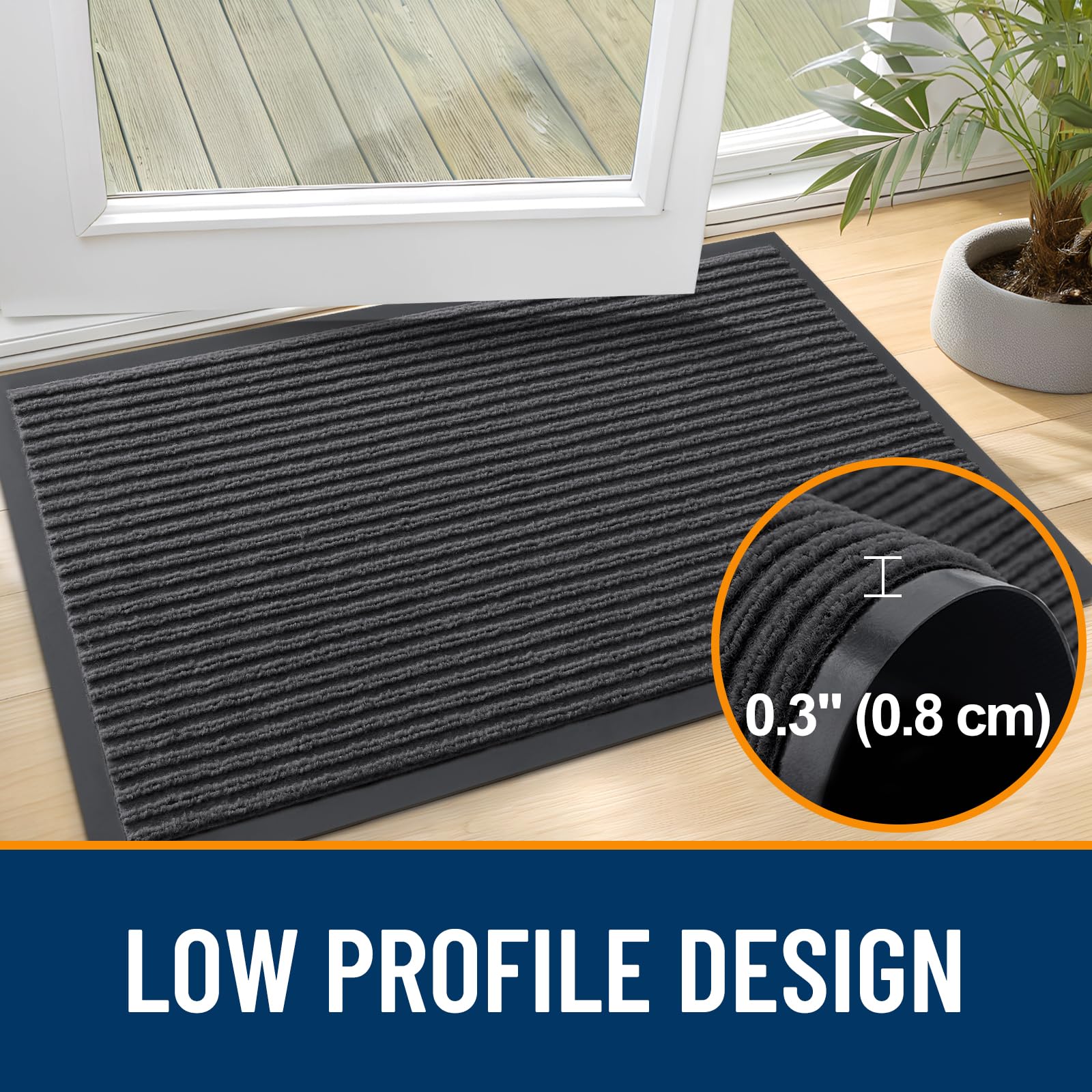OLANLY Front Door Mat 47x32, Waterproof Heavy-Duty Indoor Outdoor Doormat