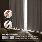 Deconovo Back Tab and Rod Pocket Blackout Curtains for Living Room Thermal Insulated Light Blocking Curtains 42Wx84L Inch Greyish White 2 Panels