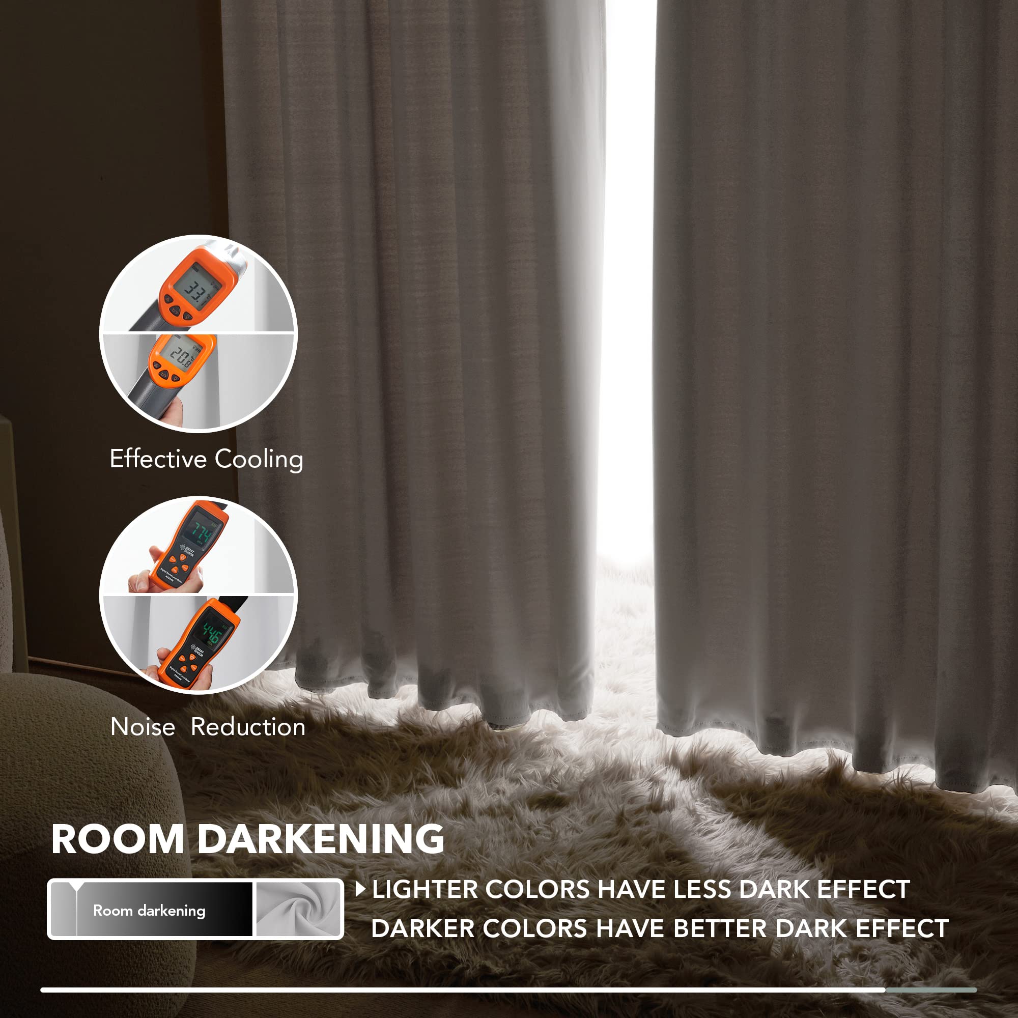 Deconovo Blackout Curtains for Bedroom, Living Room Curtains 95 Inches Long
