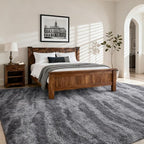 Area Rugs for Living Room, Tie-Dyed 5x7 Feet Soft Fluffy Shagg Plush Rug High Pile Large Indoor Modern Non-Slip Floor Carpet for Bedroom Nursery Kids Home Room Dorm Decor Aesthetic Grey