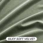 RYB HOME Sage Green Velvet Curtains with Hook Tape, Thermal Insulated Privacy Protect Decorative Room Divider Drapes for Home Theater, W 62 x L 90 inches, 2 Panels Set