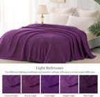 Whale Flotilla Twin Size Fuzzy Fleece Blanket for Bed, 60x80 Inch Fluffy Warm Soft Jacquard Blankets for All Season, Lightweight and Cozy, Purple