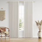 Guken Boho 86 Inches Long 100% Blackout Curtains 2 Panels Set for Living Room Bedroom Linen Drapes Room Darkening Winter Thermal Insulated Black Out Curtain Back Tab Rod Pocket, 52x86