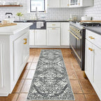 HEBE Hallway Runner Rug 2'x6' Washable Vintage Distressed Area Rugs Non Slip Laundry Rug Runner Boho Floor Carpet Runners for Hallways Entryway Laundry Room Kitchen Bathroom