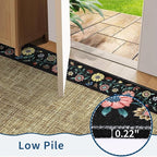 GarveeHome 4x6 Area Rugs for Bedroom Living Room Machine Washable Rugs Floral Bordered Small Carpet Non-Slip Stain Resistant Accent Carpet for Dining Room Table Apartment Office, Yellow