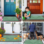 Smiry Front Door Mat Outside Entrance, Low Profile Rubber Doormat, 29.5x17