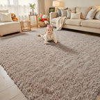 Area Rugs10x14 for Living Room,Beige Large Shaggy Carpet Plush Furry Rug