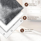 TWINNIS Super Soft Shaggy Rugs Fluffy Carpets, 6x9 Feet, Indoor Modern Plush Area Rugs for Living Room Bedroom Kids Room Nursery Home Decor, Upgrade Anti-Skid Rectangular Fuzzy Rug, Grey Star