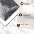 TWINNIS Super Soft Shaggy Rugs Fluffy Carpets, 6x9 Feet, Indoor Modern Plush Area Rugs for Living Room Bedroom Kids Room Nursery Home Decor, Upgrade Anti-Skid Rectangular Fuzzy Rug, Grey Star
