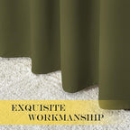 NICETOWN Olive Bedroom Curtains 72 inches Long, Grommet Blackout Thermal Insulated Window Treatment Room Darkening for Bedroom/Home Office, 2 Panels, W37 x L72
