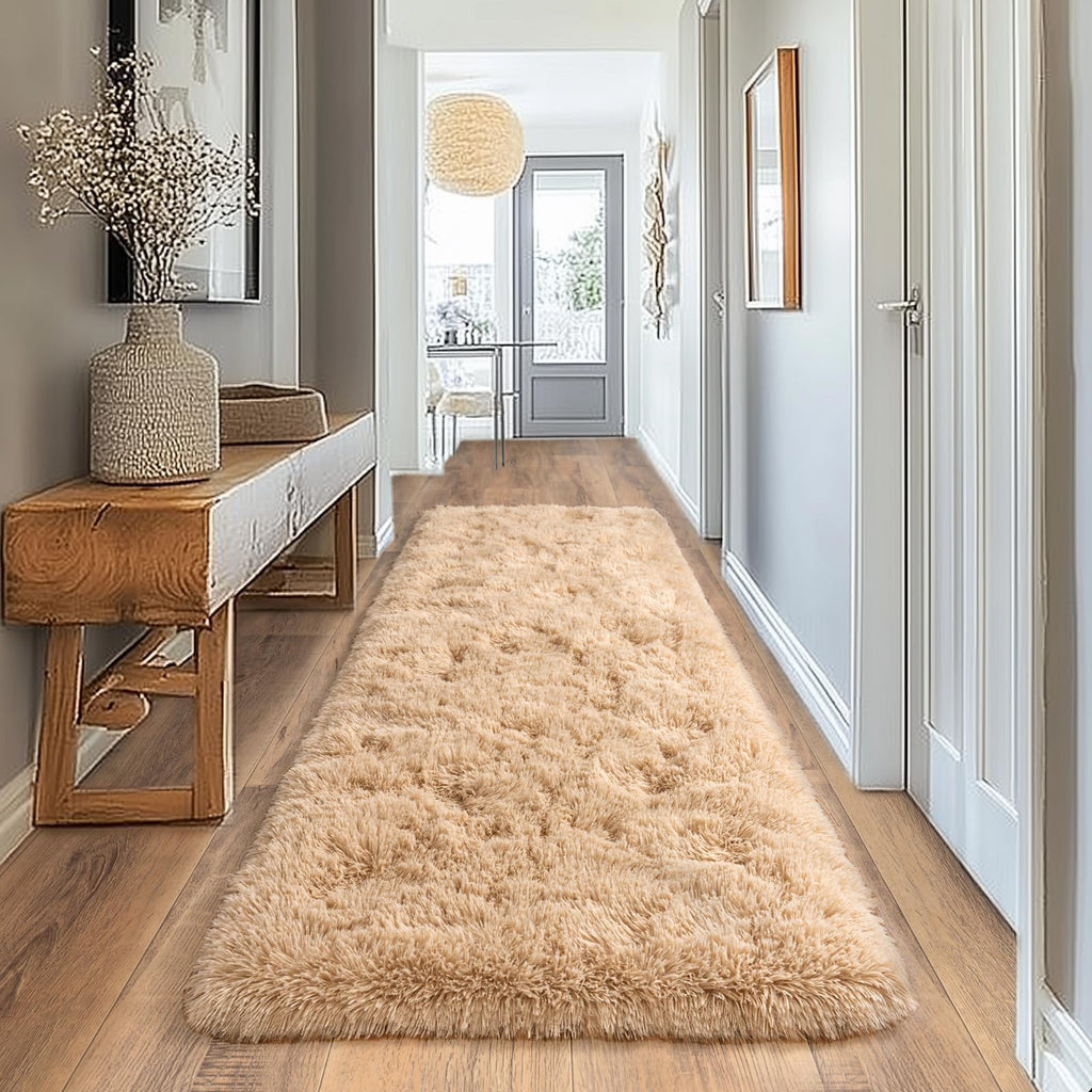 Pionblank Fluffy Runner Rugs for Bedroom 2x6, Camel