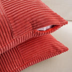 Fancy Homi 2 Packs Red Decorative Throw Pillow Covers 20x20 Inch for Living Room Couch Bed Sofa, Holiday Christmas Home Decor Gift, Soft Corss Corduroy Patchwork Accent Square Cushion Case 50x50 cm