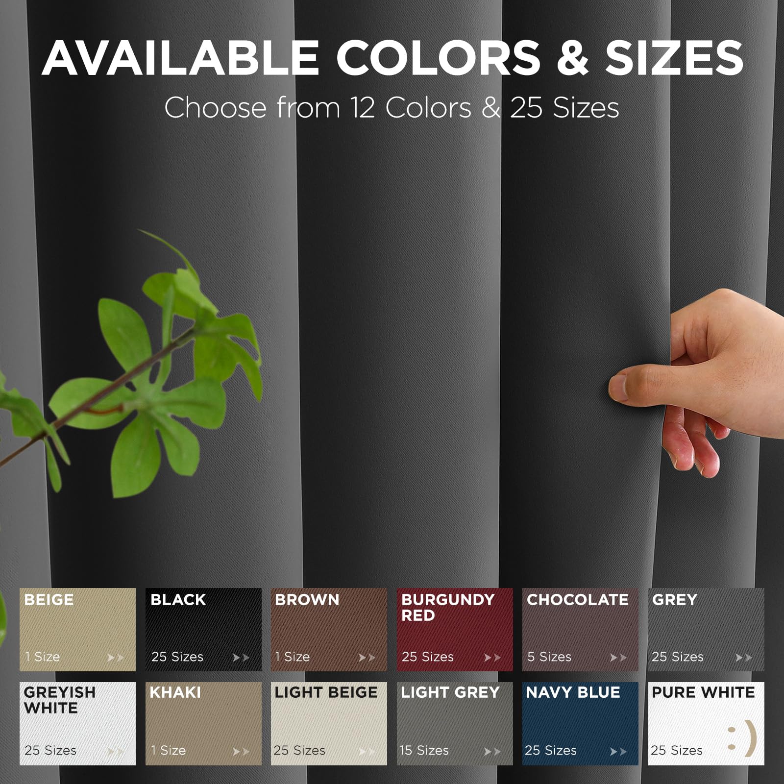Joydeco Blackout Patio Sliding Door Curtains, Privacy Room Divider Curtains