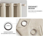 MIULEE Linen Curtains for Bedroom 100% Blackout Thermal Insulated Stone Grommet Room Darkening Curtains & Drapes Fall Decor for Living Room Nursery 52 x 45 Inch (2 Panels)