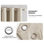 MIULEE 100% Blackout Linen Curtains for Bedroom 52x108 Inches Stone