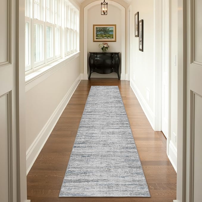 2.5x10 Washable Runner Rugs,10 ft Runner Rug for Hallways,Ultra-Thin Abstract Long Stain Resistant Rug Runner，Non-Slip Backing Kitchen Runner Rugs for Bedroom，Entryway，Living Dining Room