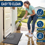 Smiry Front Door Mat Outside Entrance, Natural Rubber Doormat, 35x23 Inch