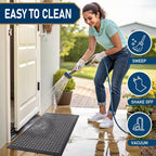 Smiry Front Door Mat Outside Entrance, Natural Rubber Doormat, 47x23 Inch