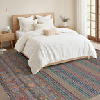 Nakagishi 7X9 Area Rugs Living Room: Washable Large Vintage Rug Neutral Non-Slip Soft Stain Resistant Indoor Carpet for Bedroom Nursery Dining Room Office Playroom - Multi Color