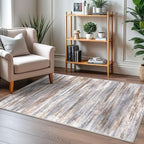 KOZYFLY Abstract Modern 3x5 Ft Area Rug in Grey Brown- Non-Slip and Machine Washable Indoor Rug, Versatile for Entryway, Kitchen, Living Room, Bedroom, Laundry or Nursery Door Mat
