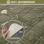 TAOCOCO 100% Waterproof Loveseat Recliner Covers 2 Seater, Split Loveseat Covers for Reclining loveseat, Non Slip Reclining Couch Cover with Double Straps for Kids, Pets(2 Seater, Green)