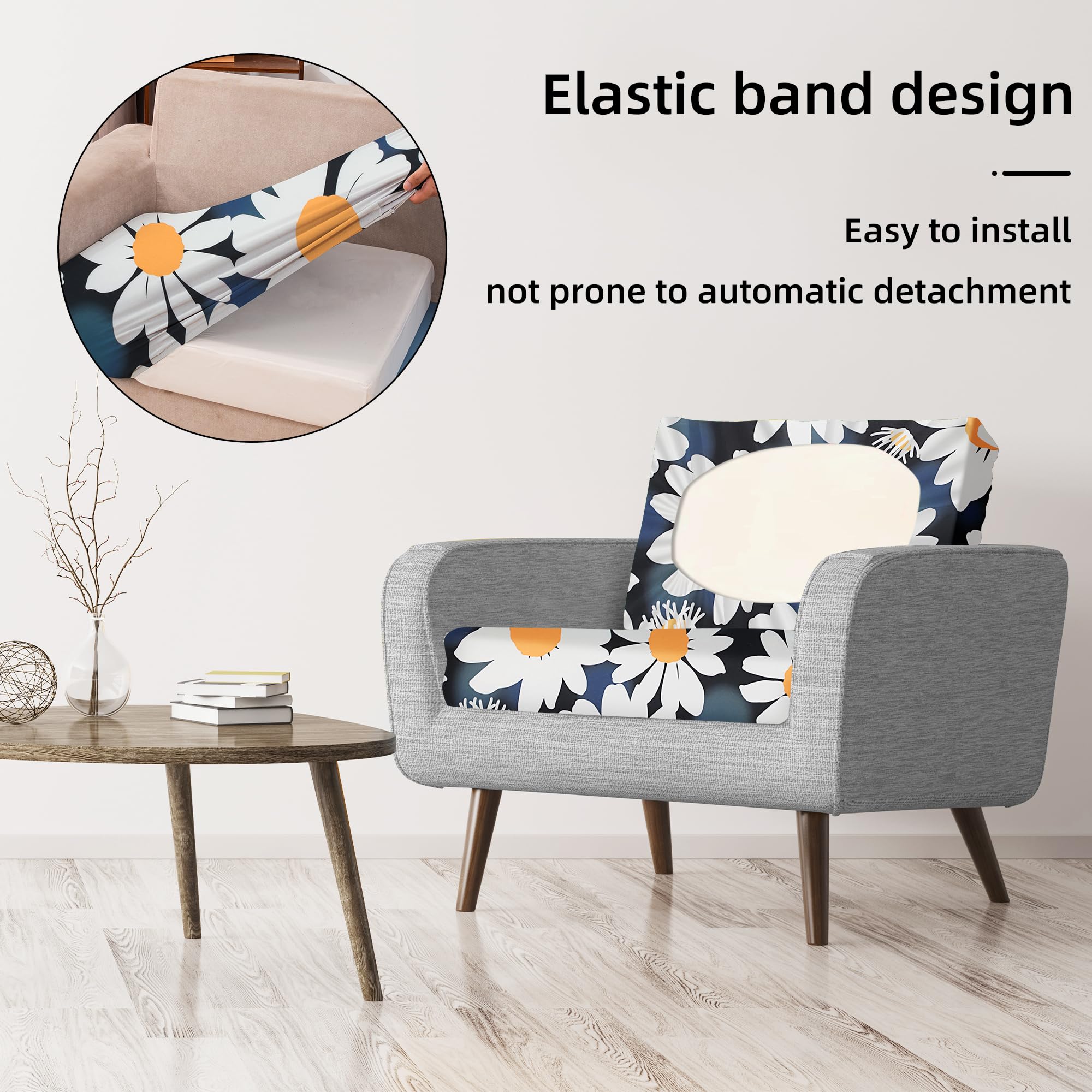 8 Piece Outdoor Cushion Covers, Patio Sofa Cushion Covers, Stretch Fit