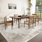 VECARF Area Rug 8x10 Washable Rug, Vintage Boho Medallion Rugs Non-Slip Soft Low Pile Large Distressed Rug Indoor Retro Carpet for Living Room Bedroom Dining Room Home Office (Taupe, 8'x10')