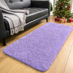 OLANLY 2x5 Machine Washable Runner Rugs for Hallway, Soft Fluffy Shaggy Bedside Rugs for Bedroom, Living Room, Indoor Floor Carpet for Kids Girl Boy, Nursery Rooms, Home Decor Aesthetic, Light Purple