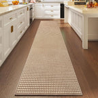 YDKGL 2x10 ft Hallway Runner Rug Extra Long Boho Woven Kitchen Runner Rugs Mat Non Slip Washable, Soft Hall Floor Mat Runner Carpet for Indoor Backdoor Bedroom Entryway Laundry Living Room, Brown