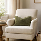 MIULEE Decorative Lumbar Throw Pillow Covers 12x20 Inch Olive Green 2 Pack
