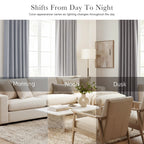 PONY DANCE Curtains 45 Inches Long - Light Block Drapes with Back Tabs & Rod Pocket Top Window Treatments Panels for Decoration, 52 x 45 Inches, Silver Grey, 2 PCs
