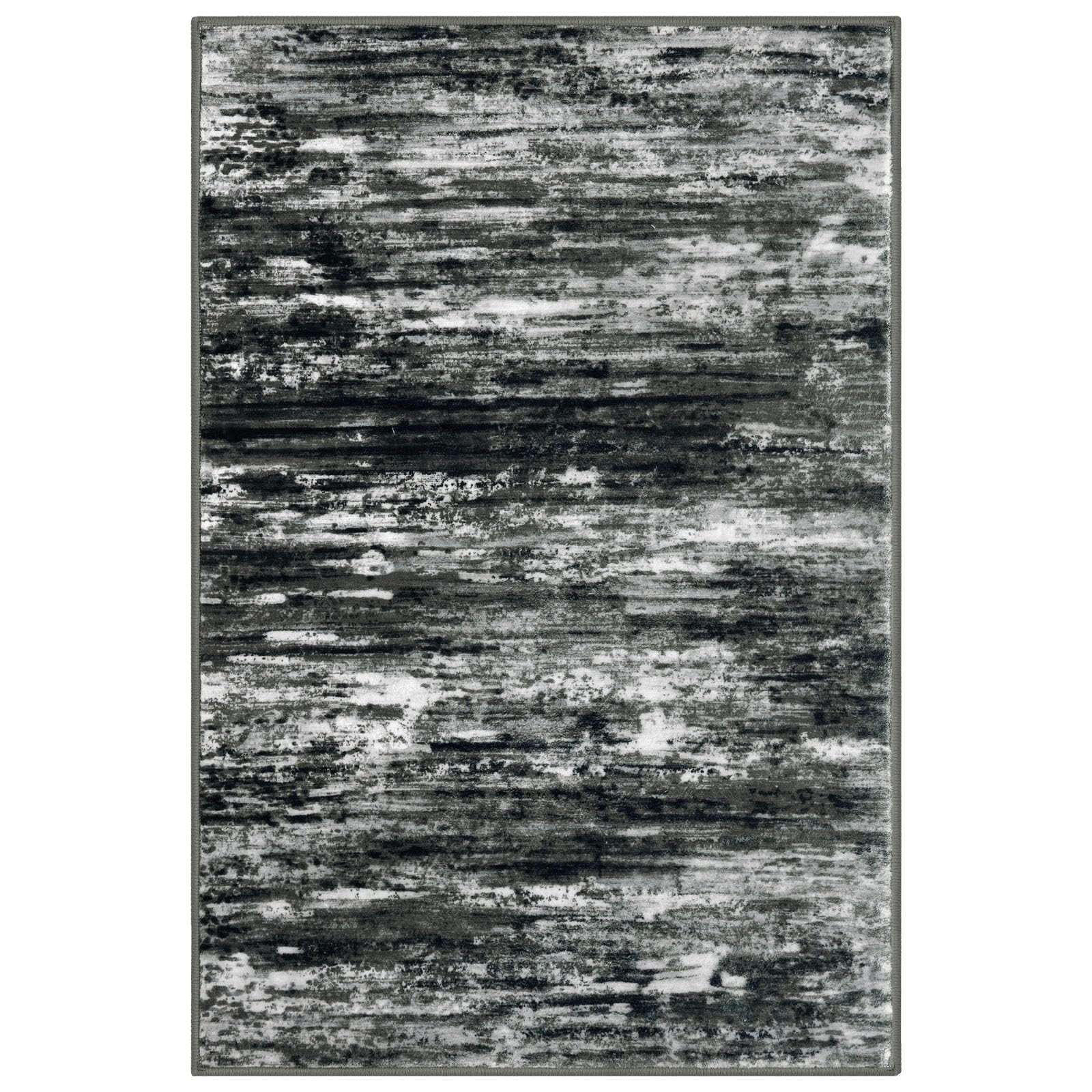 KOZYFLY Modern Abstract 3x5 Large Entryway Rug Non-Slip Washable Area Rug, Black Grey Throw Rugs Indoor Mat for High-Traffic Door Entrance, Kitchen, Laundry, Nursery, Bedroom, Living Room