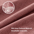 MIULEE 100% Blackout Linen Curtains 42 x 96 Inch Dusty Rose Pink 2 Panels