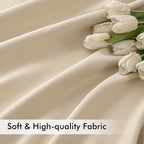 MIULEE Cream Beige Back Tab Light Blocking Curtains 95 Inch Length 2 Panels Set for Living Room Bedroom Privacy, Rod Pocket/Pinch Pleat Thermal Insulated Room Darkening Pleated Blackout Drapes