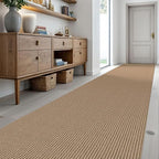 KOZYFLY Extra Long Runners for Hallways 3x20 ft Washable Kitchen Runner Non Slip Rubber Backed Hallway Rug Cotton Entryway Runner Rug Floor Carpet for Indoor Hall, Kitchen, Stair, Tan/Orange/Brown