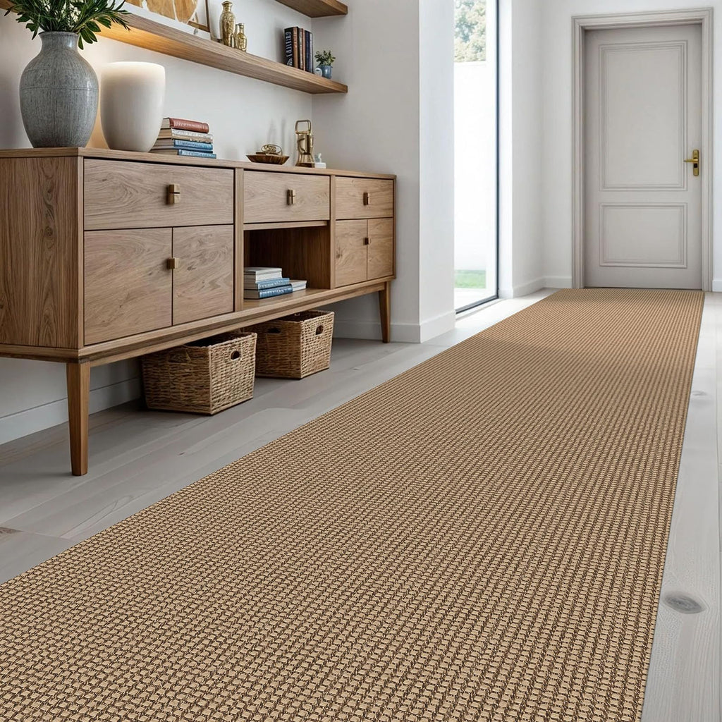 KOZYFLY Extra Long Runners for Hallways 3x20 ft Washable Kitchen Runner Non Slip Rubber Backed Hallway Rug Cotton Entryway Runner Rug Floor Carpet for Indoor Hall, Kitchen, Stair, Tan/Orange/Brown