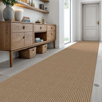 KOZYFLY Extra Long Runners for Hallways 3x20 ft Washable Kitchen Runner Non Slip Rubber Backed Hallway Rug Cotton Entryway Runner Rug Floor Carpet for Indoor Hall, Kitchen, Stair, Tan/Orange/Brown