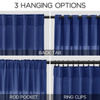 Nanspring Classic Blue Linen Curtains 108 Inches Long for Living Room Bedroom 2 Panels Set Extra Long Back Tab Curtain Light Filtering Sheer Drapes Floor to Ceiling Curtain for Large Windows 52x108