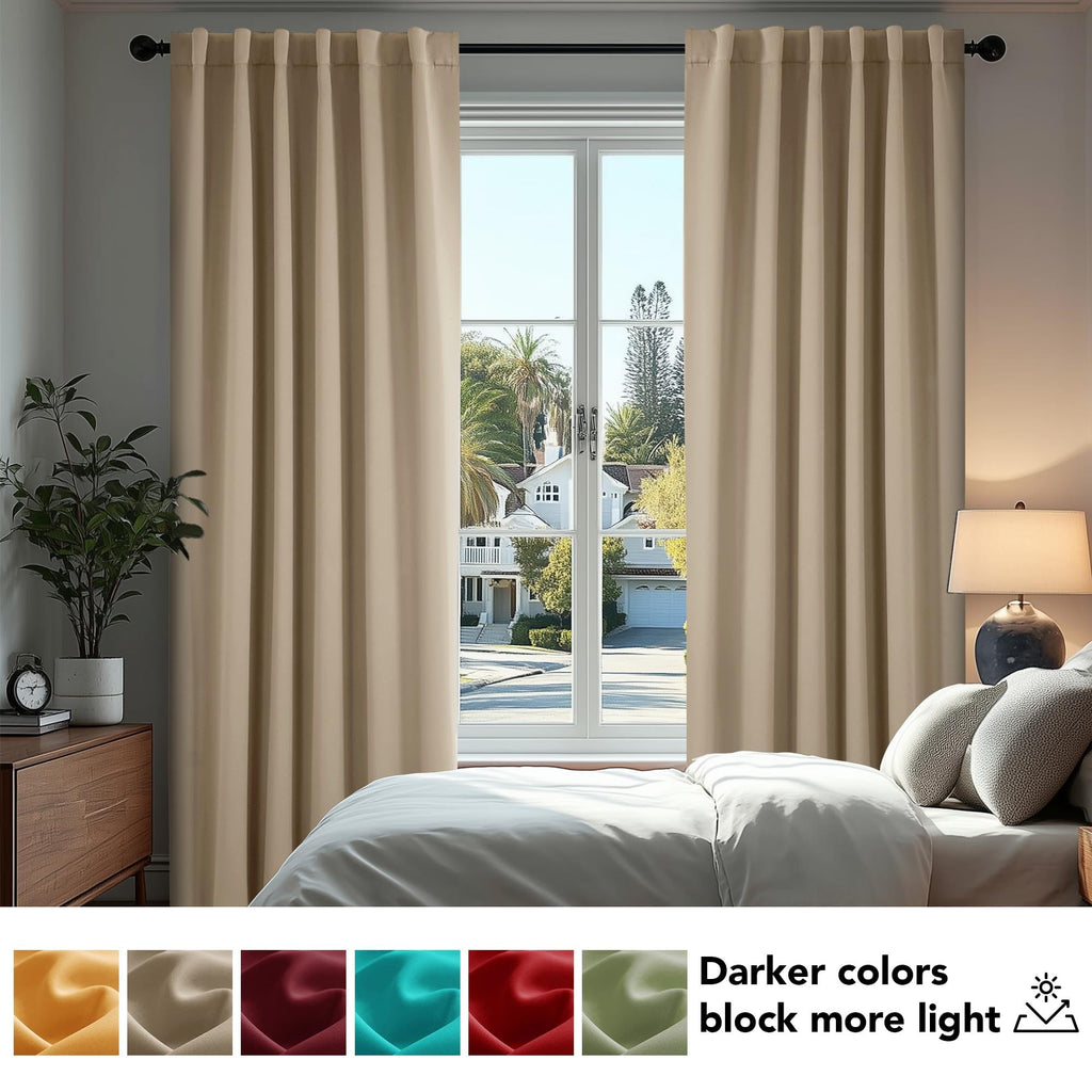 Deconovo Blackout Curtains for Bedroom, Living Room Curtains 63 Inches Long
