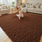 8x10 Area Rugs for Living Room Bedroom, Large Area Rug Shaggy Carpet Soft Plush Furry Bedside Rug, Rugs for Home Decor (Coffee, 8 x 10)