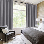 DWCN Grey Room Darkening Blackout Curtains - Thermal Insulated Privacy Energy Saving Window Curtain Drapes 52 x 54 inch Length, Set of 2 Bedroom Living Room Curtains