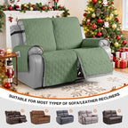 VANSOFY Waterproof Loveseat Recliner Cover, Sofa Covers 1-Piece Washable Reclining Sofa Cover Non-Slip Furniture Protector with Elastic Straps Pocket for Dogs, Pets(Bean Green,2 Seater)