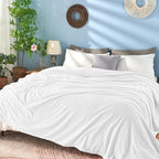 inhand White Fleece Twin Blanket, Super Soft Flannel Cozy Blankets for Adults, Lightweight Leaves Pattern Fuzzy Blanket for Couch Sofa Bed Office, Warm Plush Blankets for All Season, 60x90 Inches