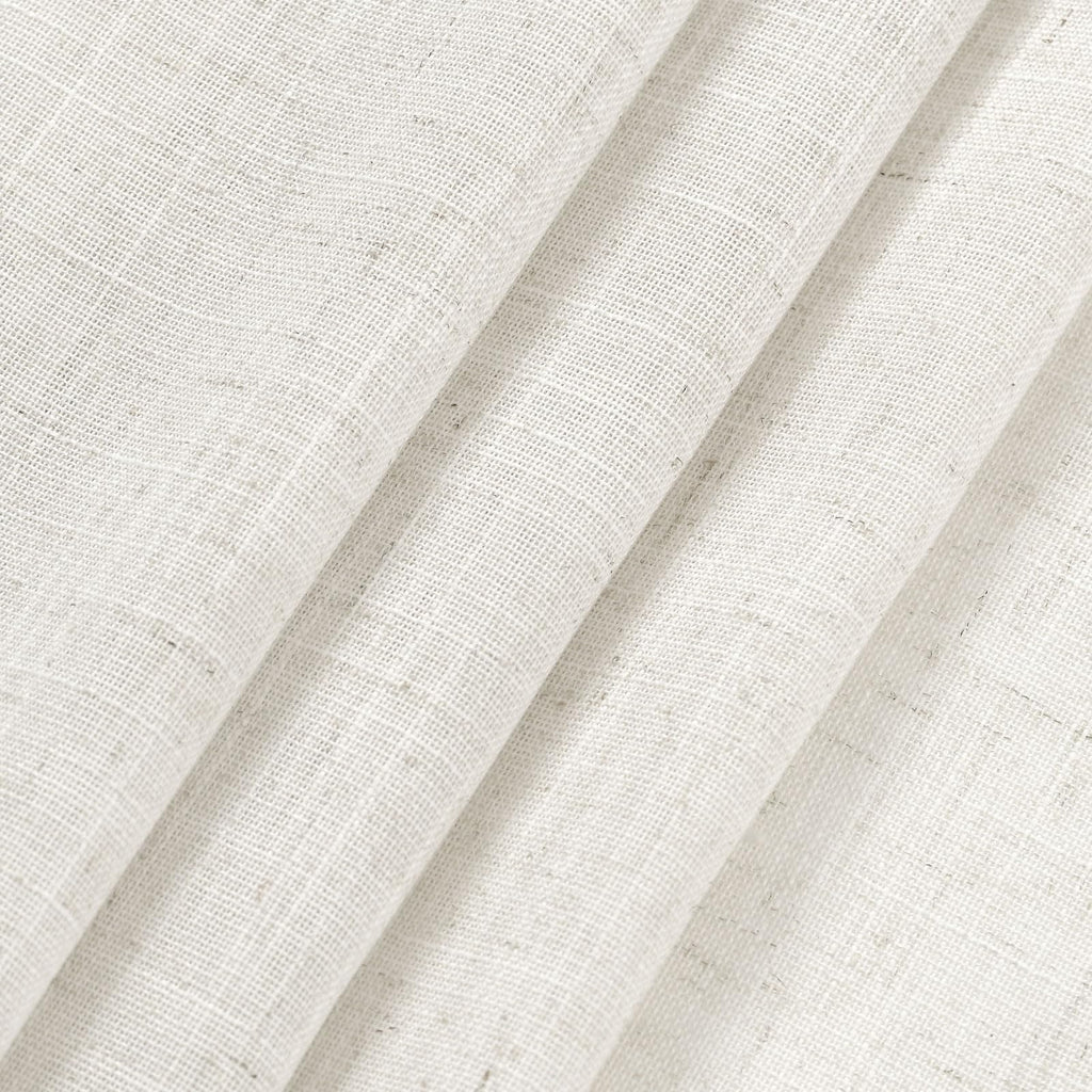 Extra Long Beige White Linen Curtains 132 Inch for Living Room 2 Panels Set Rod Pocket Back Tab Light Filtering Semi Sheer Curtain Privacy Floor to Ceiling High Ceiling Drapes for Farmhouse 52x132