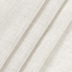 Extra Long Beige White Linen Curtains 132 Inch for Living Room 2 Panels Set Rod Pocket Back Tab Light Filtering Semi Sheer Curtain Privacy Floor to Ceiling High Ceiling Drapes for Farmhouse 52x132