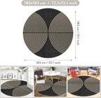 Lahome Enfys Modern Rainbow Round Rug, 6ft Easy Jute Circle Patio Rug Washable Indoor Outdoor Carpet for Living Room, Farmhouse Natural Contemporary Round Mat for Entryway Backyard Porch