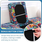 hyha Printed Couch Cushion Covers, Floral Sofa Covers Washable for Cushion Couch, Stretch Pattern Outdoor Cushion Covers for Patio Furniture with Elastic Bottom(Small, Paisley)